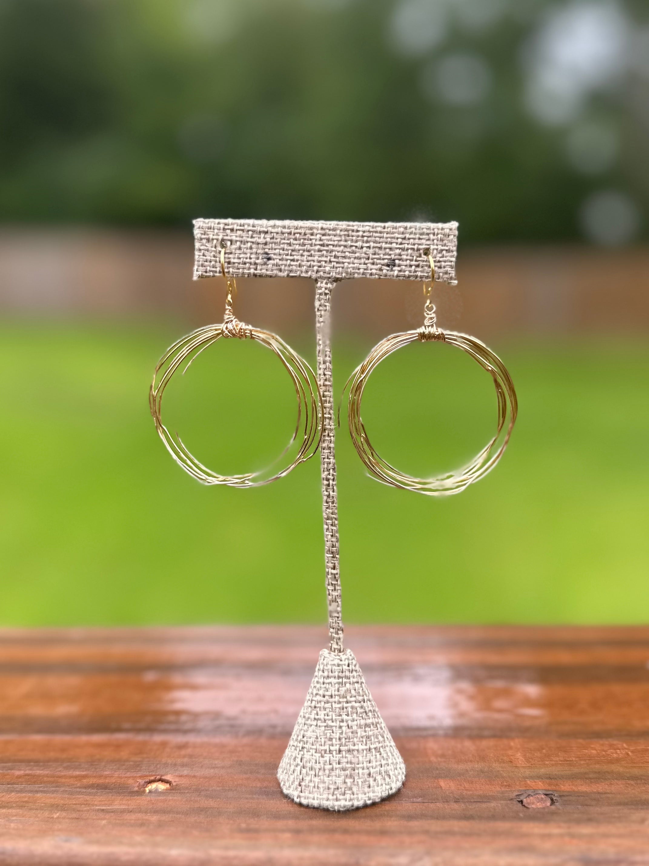 Wire Wrapped Hoop Earrings