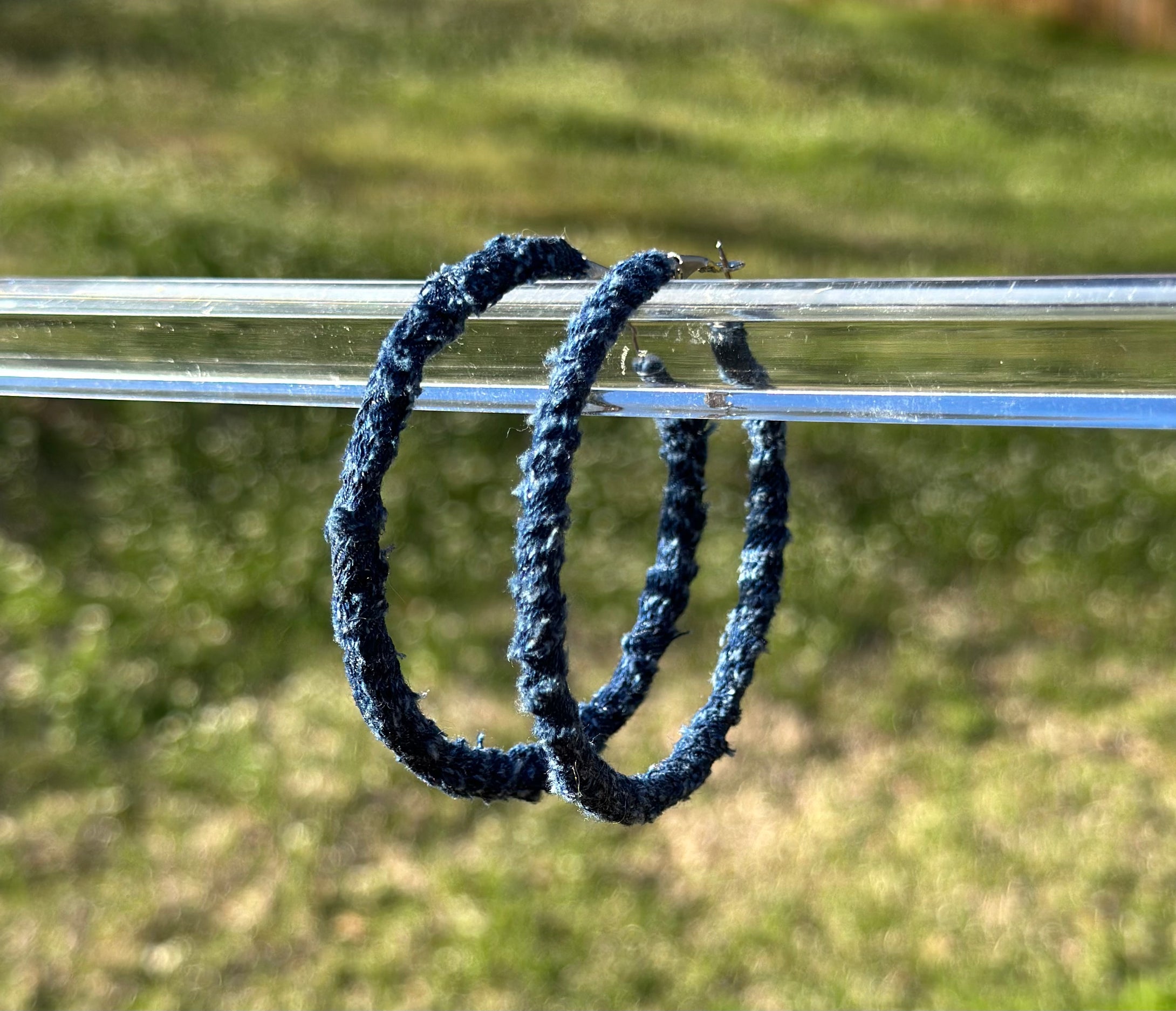 Denim Hoop Earrings