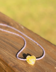 Handblown Glass Heart Necklaces