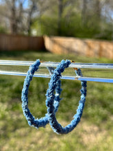 Denim Hoop Earrings